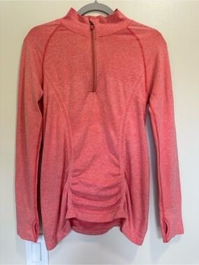 Athleta Coral Heather Half-Zip Pullover